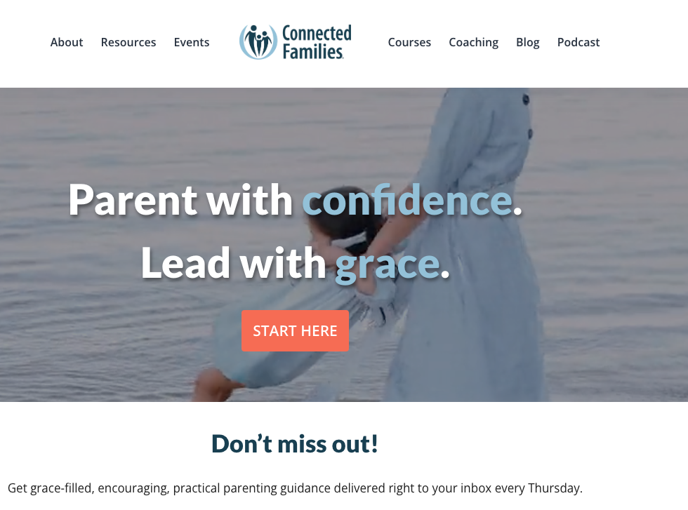 Connected Families' mission: parent with confidence, lead with grace